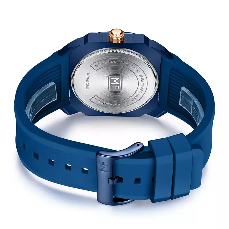 Reloj de pulsera de cuarzo para Hombre, cronógrafo de lujo, resistente al agua, con correa de silicona