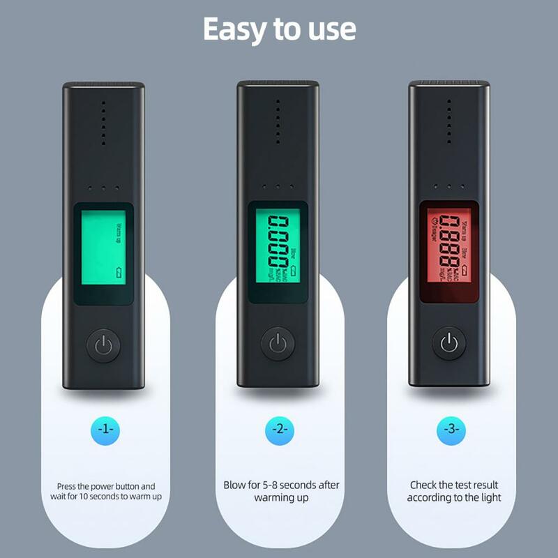 Breath Detector  High-quality Shock-proof Reusable  Digital Blowing Alcohol Breath Tester for Home