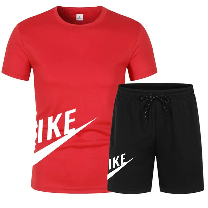Летние мужские комплекты, модный спортивный костюм для мужчин, мужская модель + спортивные шорты, мужская повседневная одежда