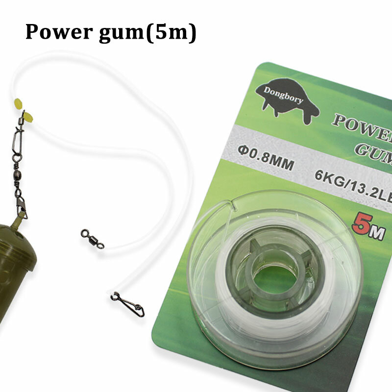 Carp Fishing Line 5m 13.2LB/17.6LB Elastic Power Gum Hair Chod Helicopter Ronnie Rig For Carp Fishing Tackle Feeder Accessories