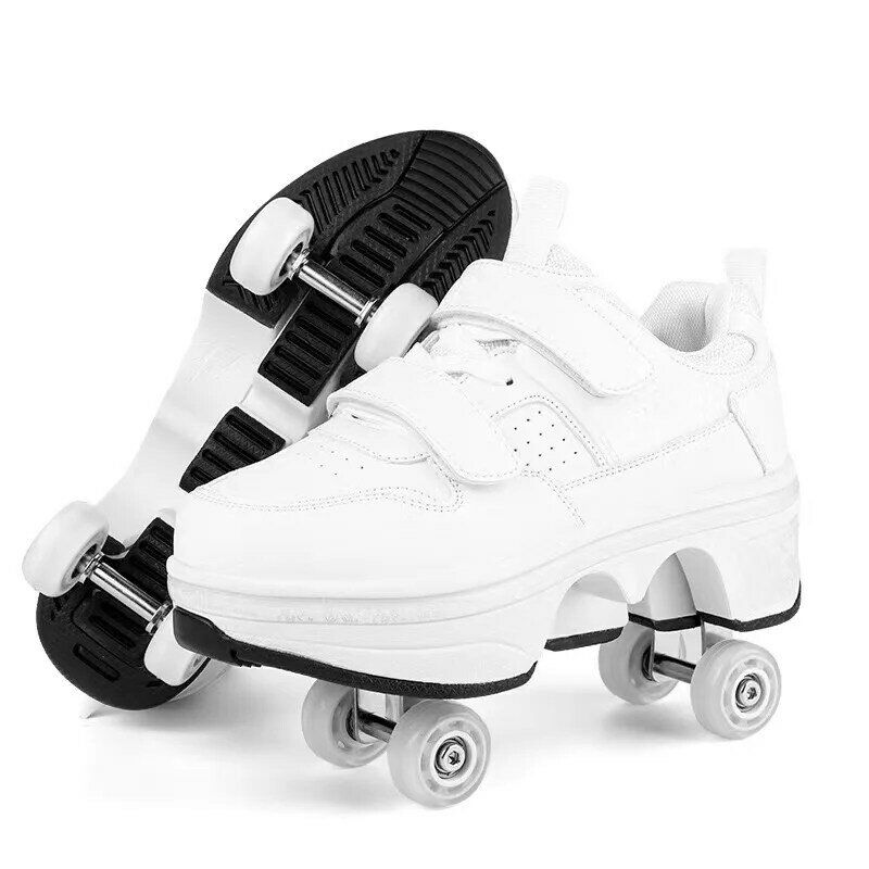 Vierwielige Wandelschoenen Voor Rolschaatsen Voor Volwassenen Met Automatische Remmen Onzichtbare Student Kinderen Misvormde Sneakers