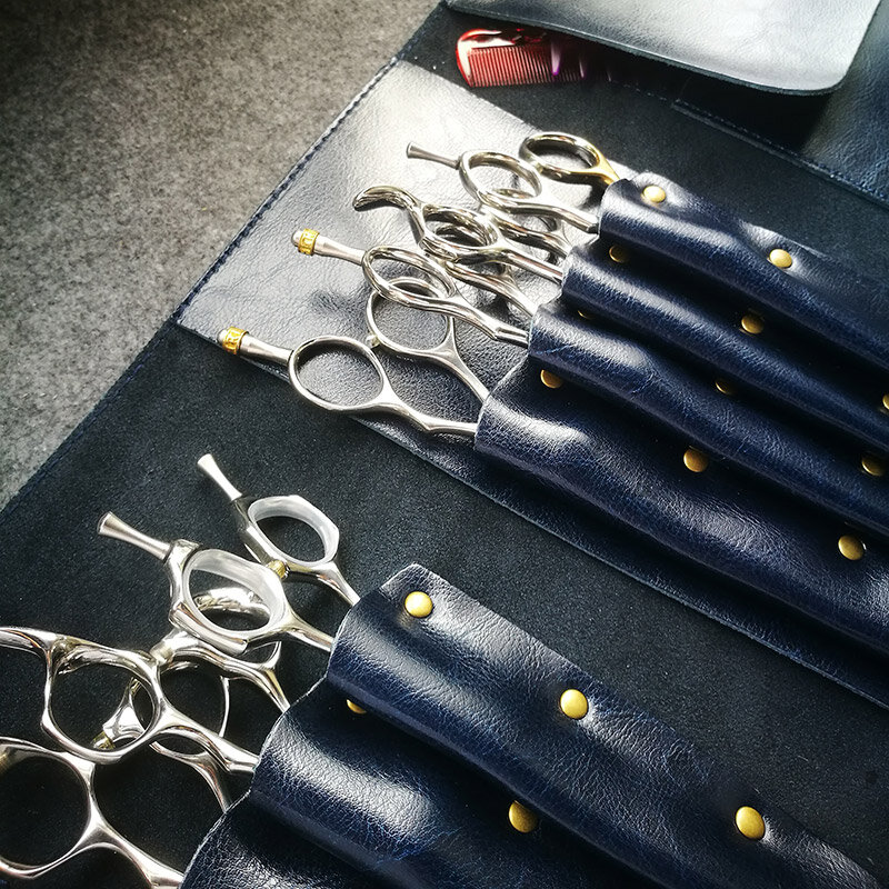 Titan tesouras do cabelo saco de couro para ferramentas de barbeiro cabeleireiro scissor pente caso suprimentos ferramentas estilo acessórios