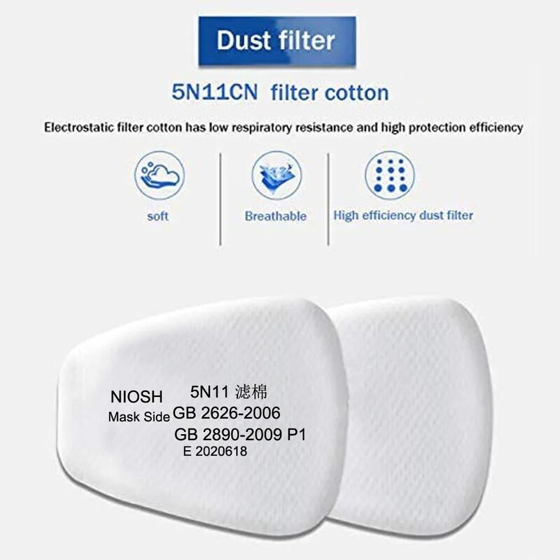Filtros Substituído Dustproof, 5N11, 5P71, 501 para 3M 6001, 6002, 6004, cartucho 6800, 6200, 7502, pintura de pulverizador, respirador químico, máscara de gás