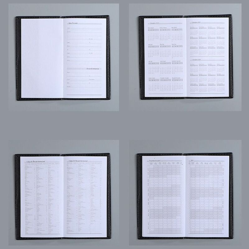 Espanhol e Inglês Agenda Notebook, To Do List, Time Organizer, Diário Notepad, Semanal e Mensal Planner, A6, 2024
