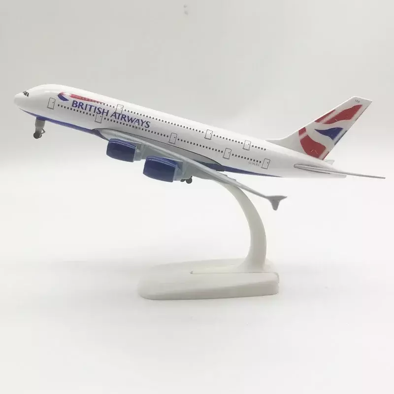 20cm lega di metallo UK Air British Airways AIRBUS 380 A380 Airlines modello di aeroplano Diecast Air Plane Model Aircraft w Landing Gears