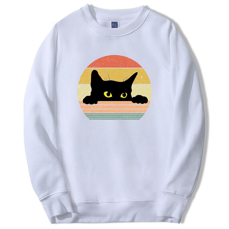 Funny Cute Cats Animal Print 2024 Mens Sweatshirts Hoodie Unisex Fleece Kawaii Clothes Hip Hop Harajuku Fashion Clothes Hoody