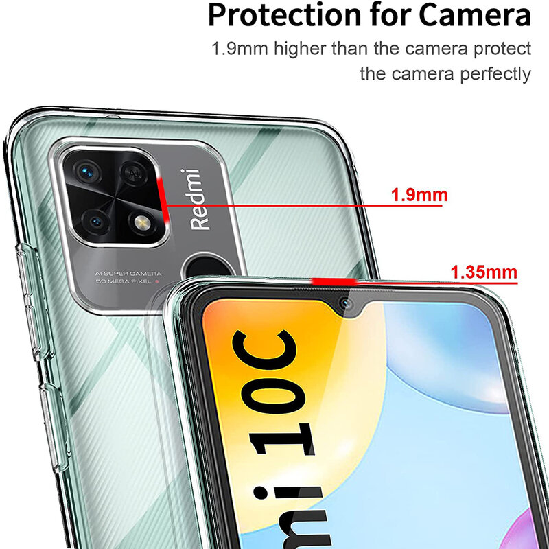 Funda de silicona transparente para móvil, carcasa ultrafina para Xiaomi Redmi Note 11, 10, 9, 8 Pro, 11S, 10S, 9S, 9T, 8T, 10A, 10C, 9A, 9C