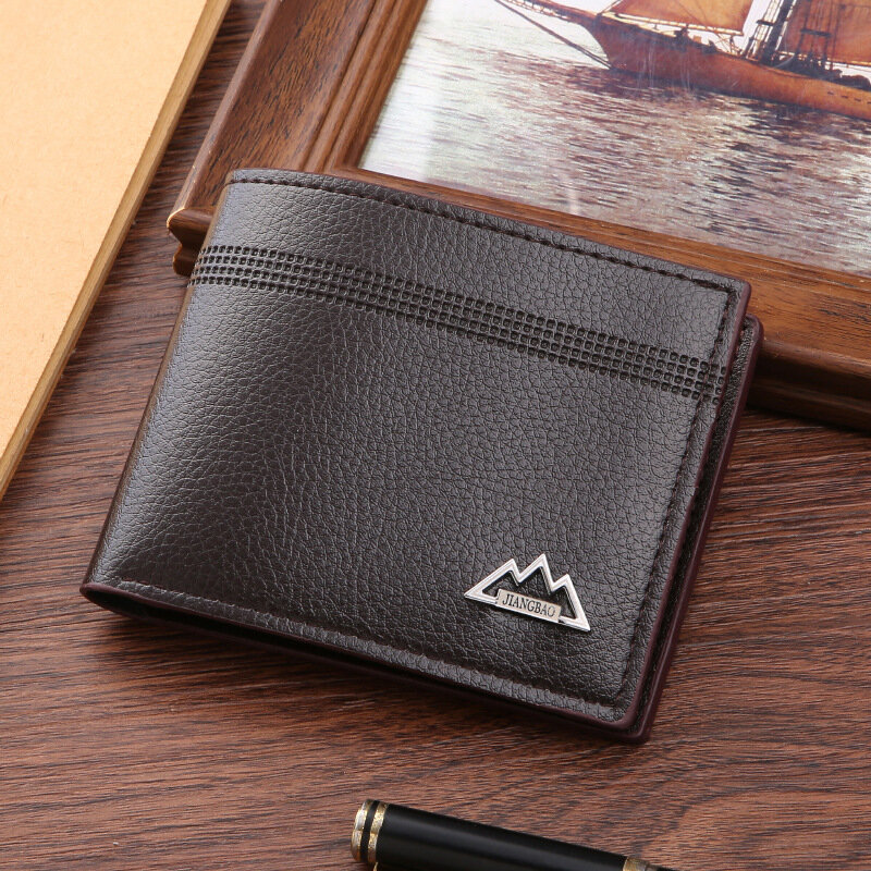 Neue Herren brieftasche kurz große Kapazität modische Retro-Umhängetasche personal isierte Reiß verschluss Multi-Card-Position Kette klein