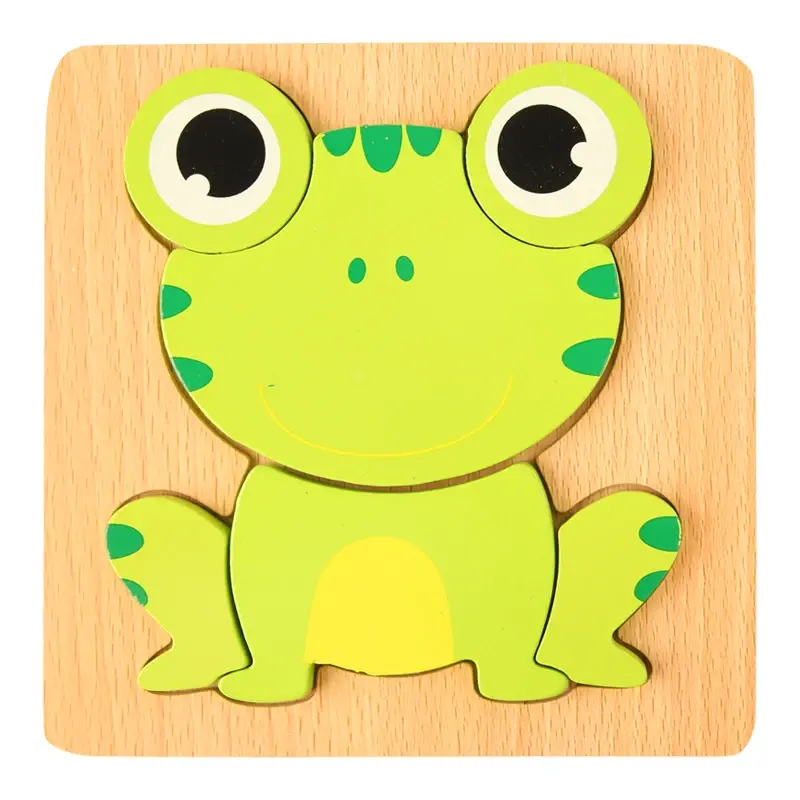 Puzzle en bois 3D de haute qualité pour bébé, dessin animé, circulation des animaux, apprentissage précoce, jeu de nition, jouets pour enfants
