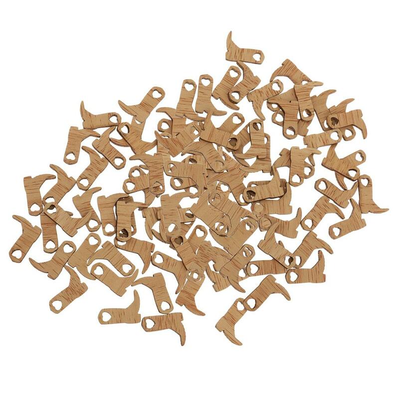 100 Pieces Cowboy Boot W/ Heart Shapes Wood Confetti Wooden Embellishments