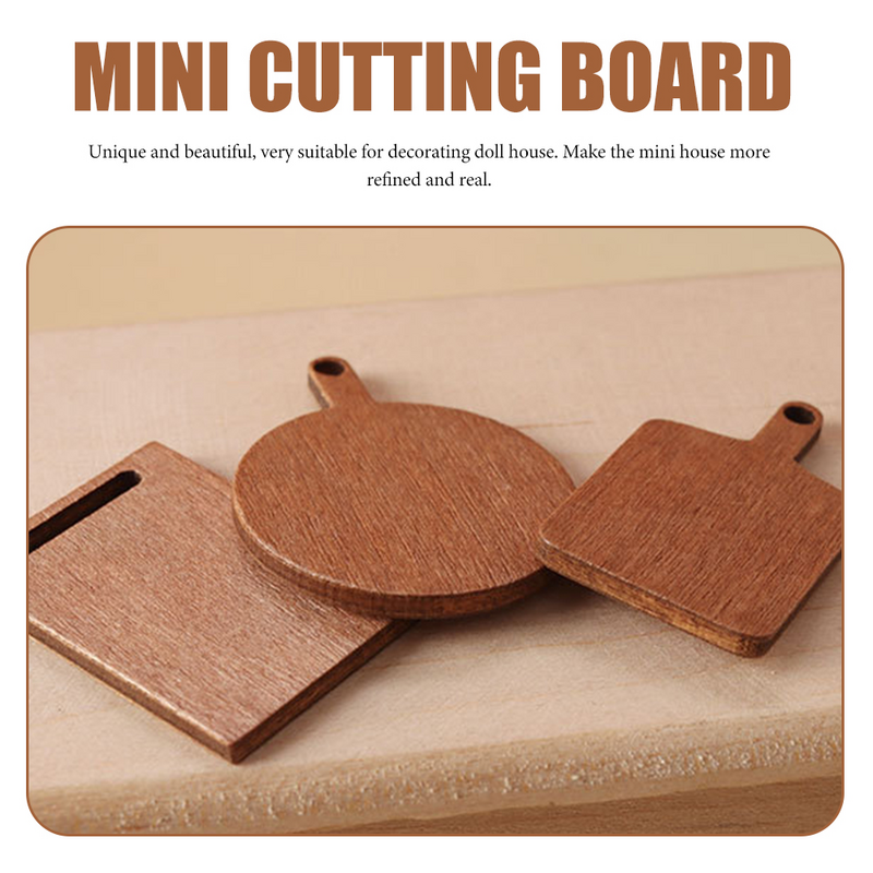 10Pcs Miniature Chopping Board Craft Vivid Simulation Small House Miniature Kitchen Decoration