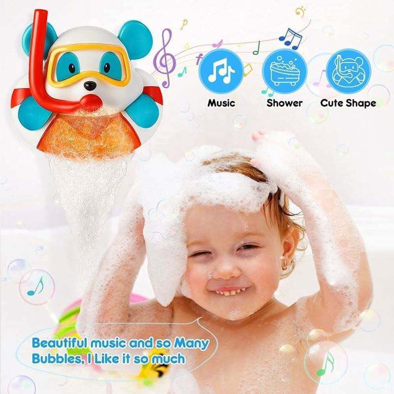 Vendita calda macchina automatica per bolle da bagno bagno per bambini con musica per bambini soffiatore per vasca da bagno in plastica ecologica per bambini