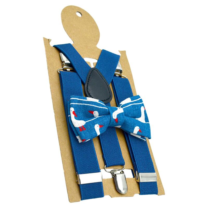 Bretelle per bambini Set di papillon accessori per vestiti bretelle regolabili a forma di Y per Costume da ballo per feste Jeans di Halloween Cosplay