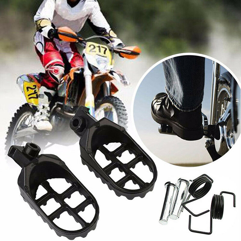2Pcs Motorcycle Foot Pegs Pedals Footpeg Footrests Mount For Aluminium Pit Bike