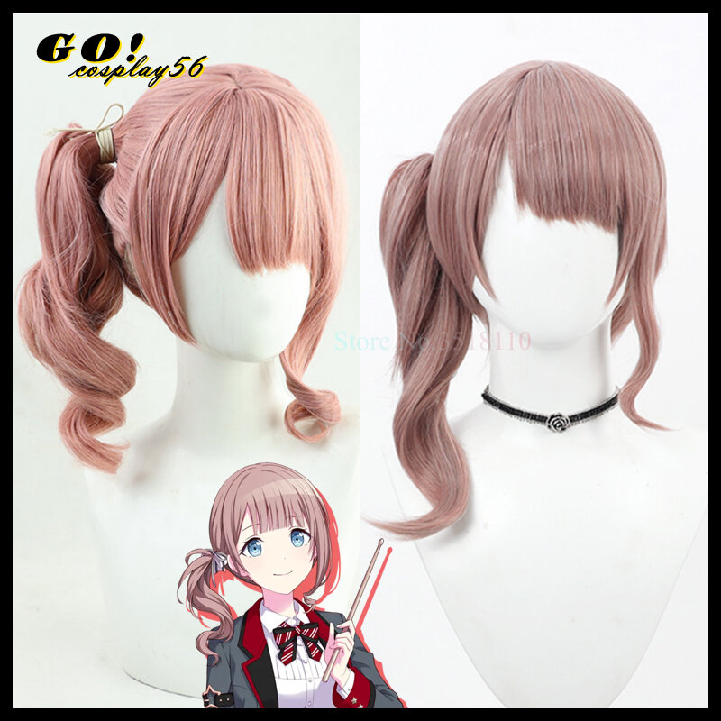 Mochizuki Honami Cosplay Wig hnm Long Curly Temples Ponytail Heat Resistant Hair Role Play Vtuber