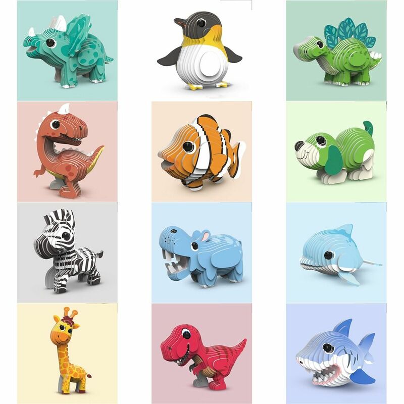 기린 3D 종이 퍼즐 동물 모델 장난감, 3D 입체 퍼즐 동물, 3D 종이 퍼즐 장난감, 어린이 장난감