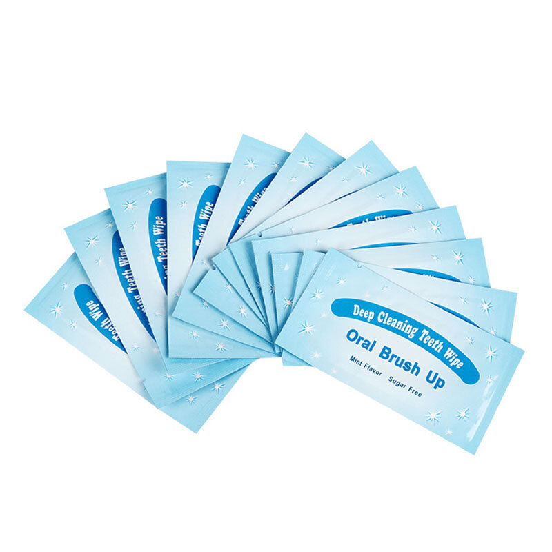 50Pcs Tooth Whitening Finger Wipes Teeth Deep Cleaning Stain Removal Oral Hygiene Dental Care Oral Teeth Brush Up
