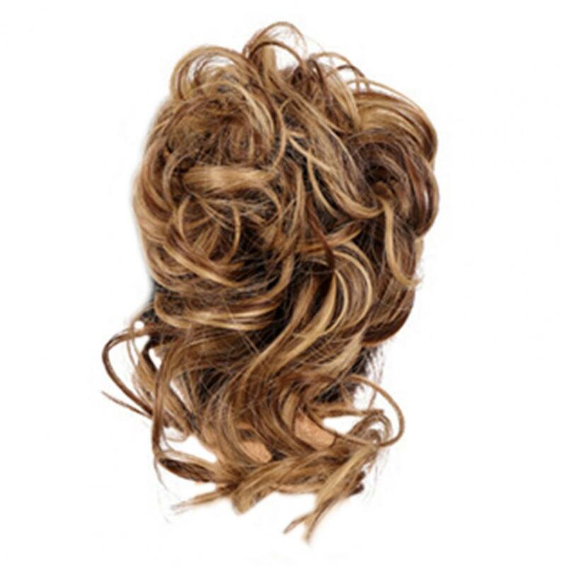 Wig donat keriting, Wig rambut keriting, Wig elastis, rambut cepol berantakan, Scrunchies, ekstensi donat keriting