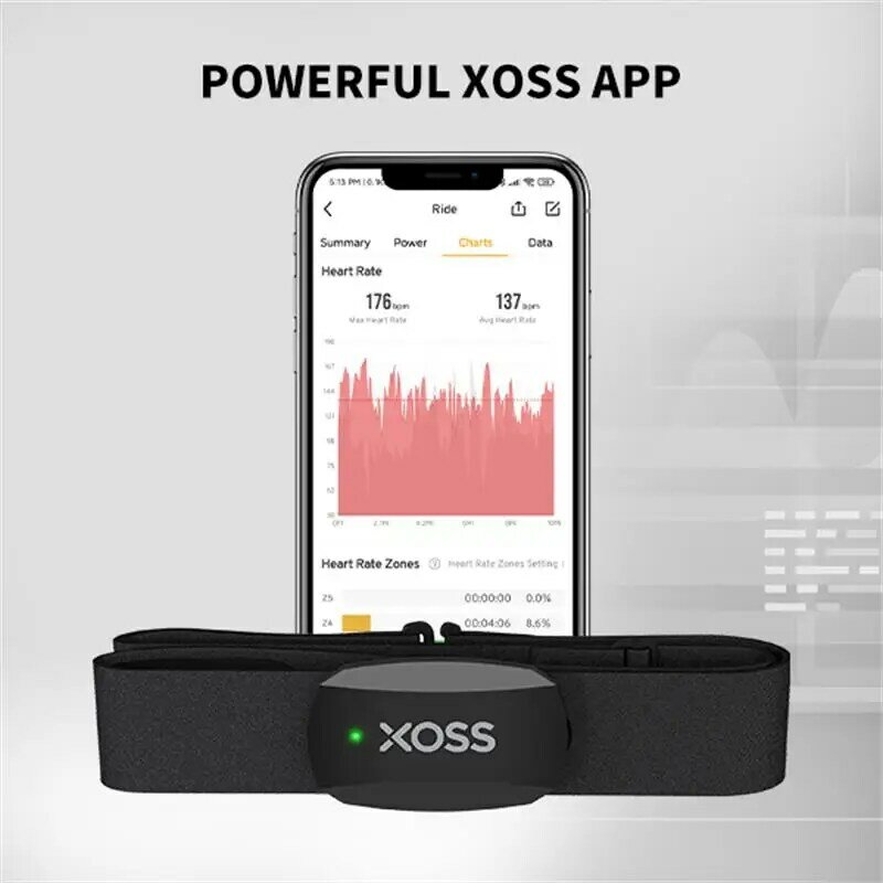 Sensor de ritmo cardíaco para bicicleta, Monitor inalámbrico con Bluetooth ANT +, rastreador de datos de bicicleta inteligente, correa de pecho XOSS X2