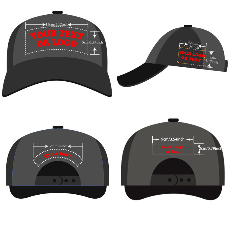 Bonés e chapéus bordados personalizados, Logotipo ou texto personalizado, Ideal para eventos empresariais e presentes