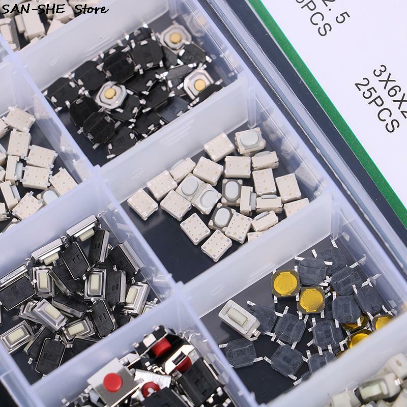 250Pcs/1 Set 10 Types Durable  Car Remote Control Tablet Actile Push Button Switch Car Keys Button Touch Microswitch With Box