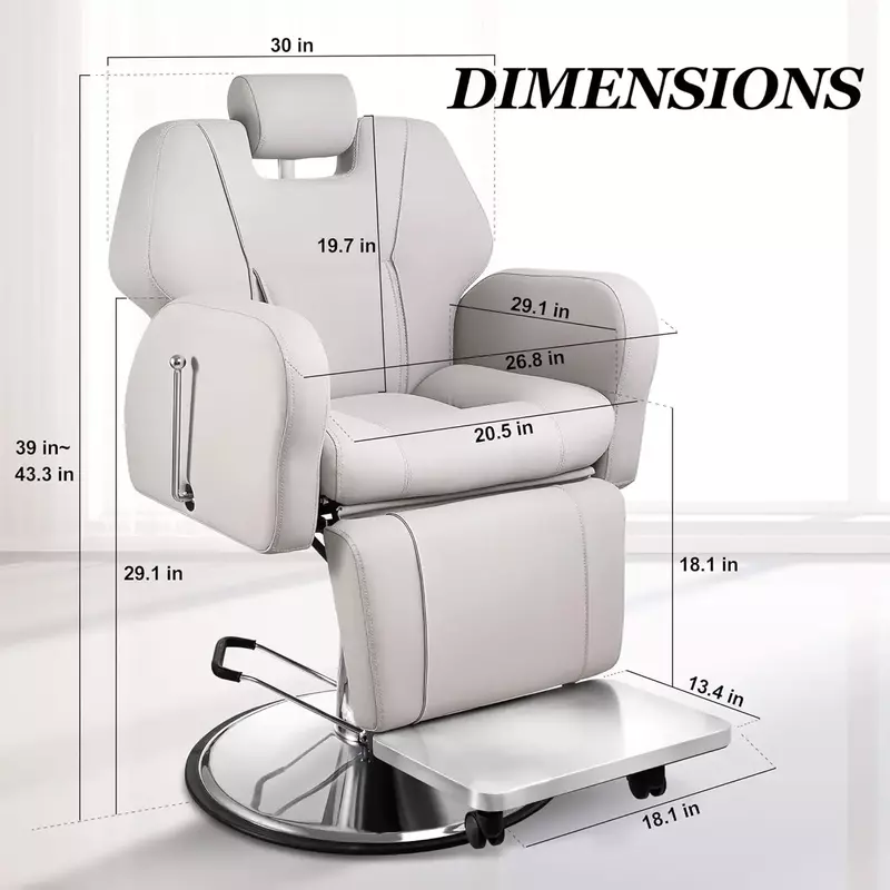 Cadeira de salão reclinável para cabeleireiro, cadeira de cabeleireiro, cadeira de cabelo multiuso com armação de aço resistente