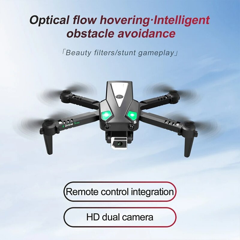S125 Drone Mini kamera ganda HD cerdas, Quadcopter RC remote control kendali jarak jauh lemparan hambatan optik