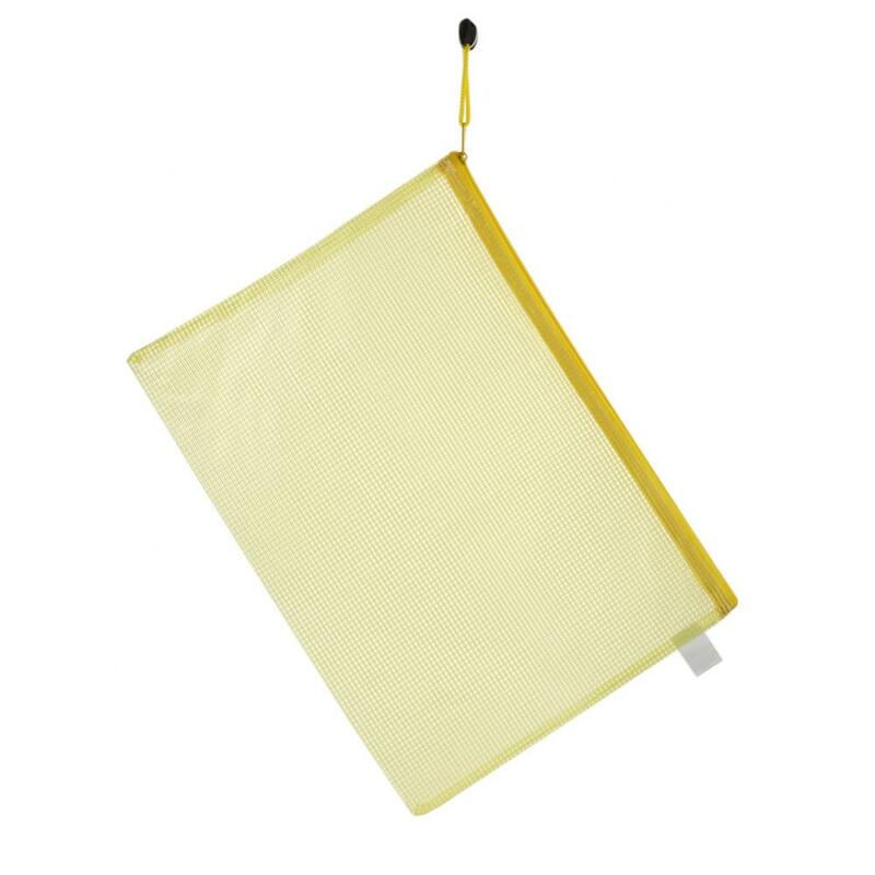 Plastic Zipper Bag File Storage Document Protective Folder School Stationery Mesh Zipper Pouch Document Bag Waterproof Zip File