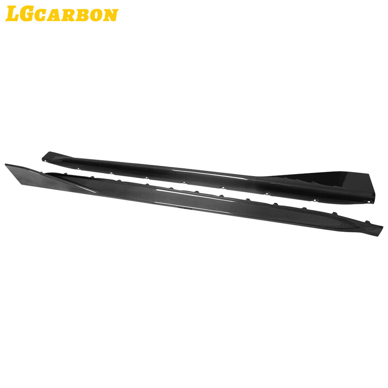 LGcarbon-Saias laterais reais de fibra de carbono, kit de corpo de extensão de painel brilhante, lábio adicional para BMW G80 M3 Sedan 2021-2024 MP Style, 2 peças