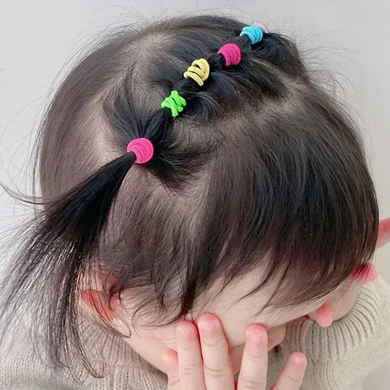 100 Stück/Tasche elastische Haar bänder Mädchen Baby dauerhafte Haarschmuck Kinder haar Ring Kopf Seil Haar gummis Kopf bedeckung Großhandel Geschenk
