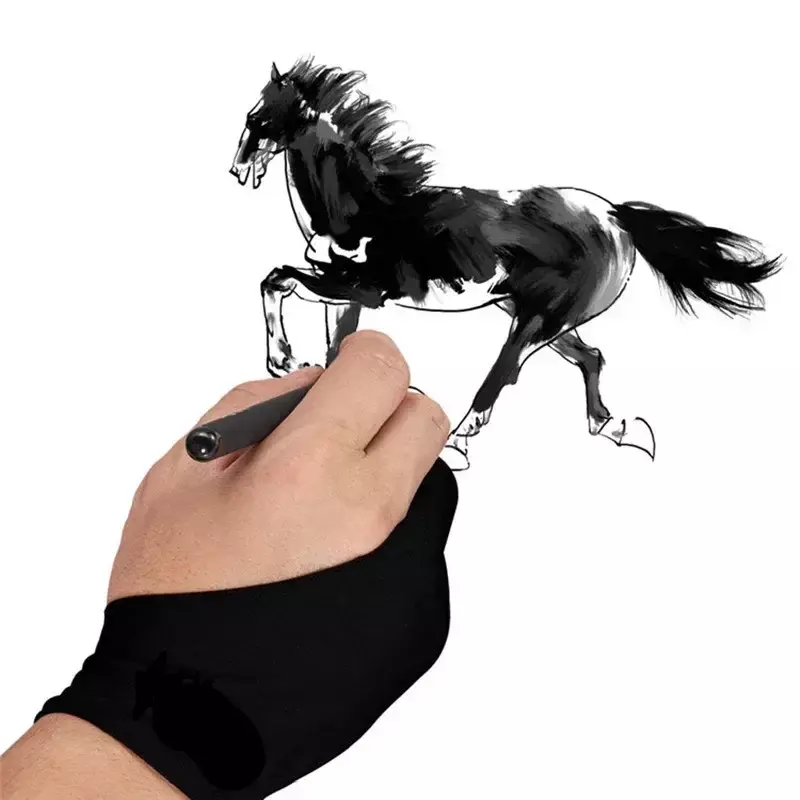 Rękawice do malowania antypomyłkowego na 2 palce rękawice na tablecie z ekranem dotykowym artystka rysuje rękawice przeciwporostowe na desce z ekranem iPada