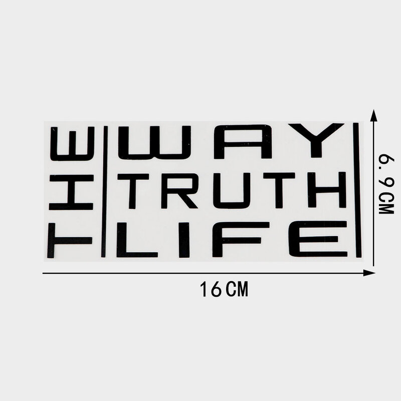 YJZT 16CM×6.9CM For The Way The Truth The Life Vinyl Decal Car Sticker Black/Silver 10B-0059