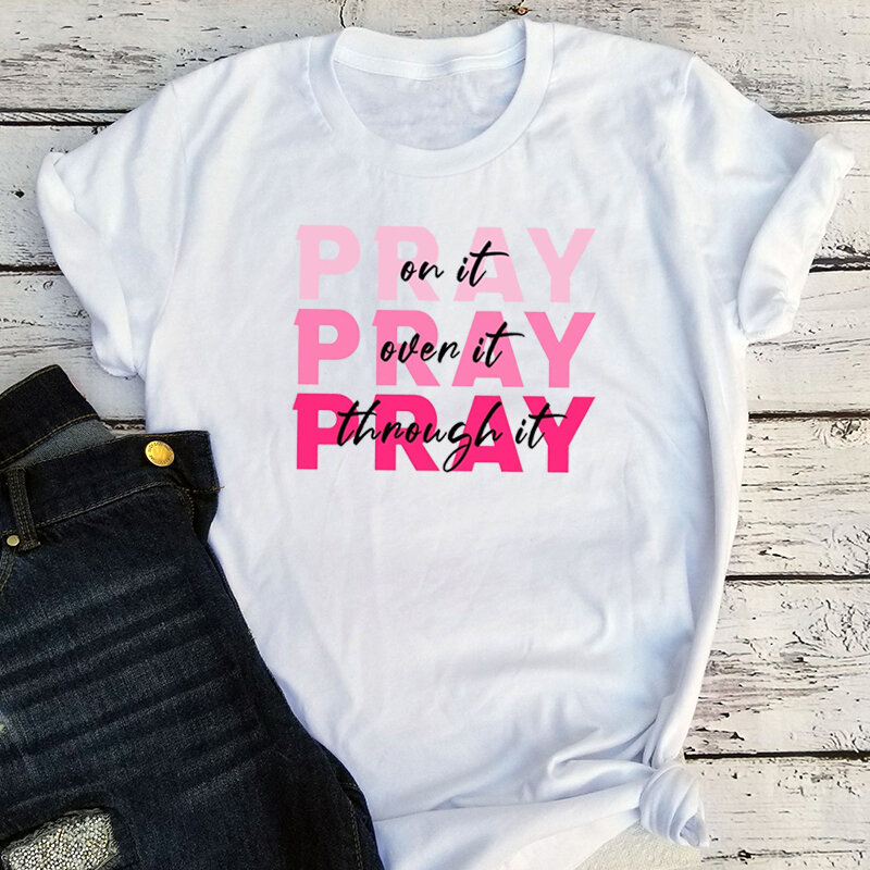 Beten auf Hemd Power Vintage Kleidung Gebet T-Shirt christliche Hemden für Frauen Harajuku religiöse T-Shirt Ästhetik m
