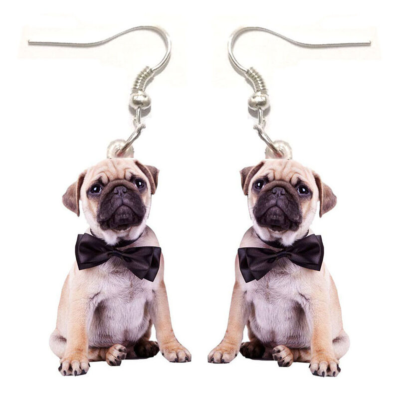 1 Paar Pug Acryl Leuke Pugs Hond Oorbellen Earring Animal Jewelry Vrouwen Gift Meisje Mode Mannen Charm Oorbellen