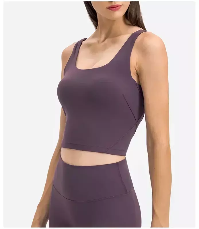 Lemon U Type Yoga Sports Vest com Chest Pad para Mulheres, Gym Sportswear Outfit, Fitness TankTops, Workout Bra, Crop Vestuário