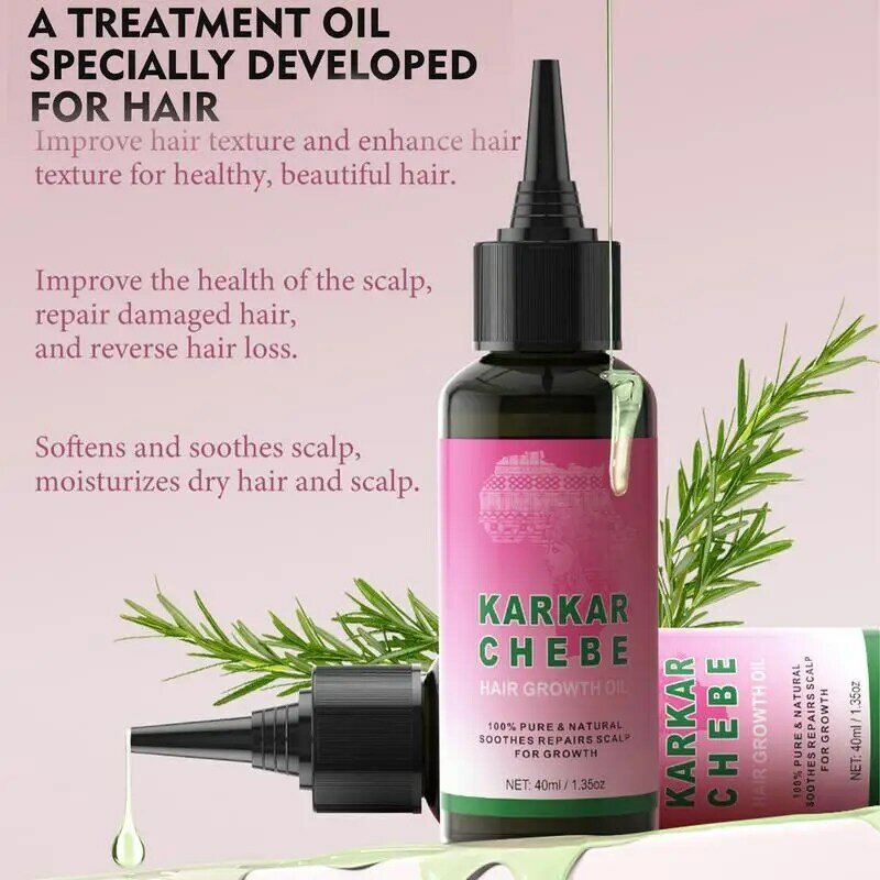Aceite de refuerzo para el crecimiento del cabello, aceite Karkar Anti pérdida de cabello, esencia de reparación de cabello de romero, aceite esencial para el cabello, acondicionador para el cabello