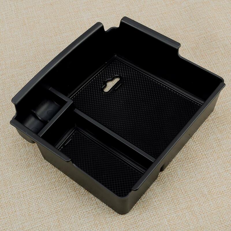 Car Front Center Console Armrest Storage Glove Box Organizer Tray Black ABS Fit for SsangYong Musso 2019 2020 2021 2022 2023