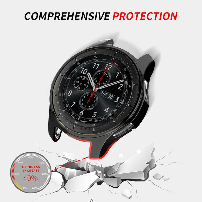 Capa Protetora de Tela Banhada TPU, Bumper Case para Samsung Galaxy Watch, S3 Gear S3 Frontier Protective Cases, 46mm, 42mm