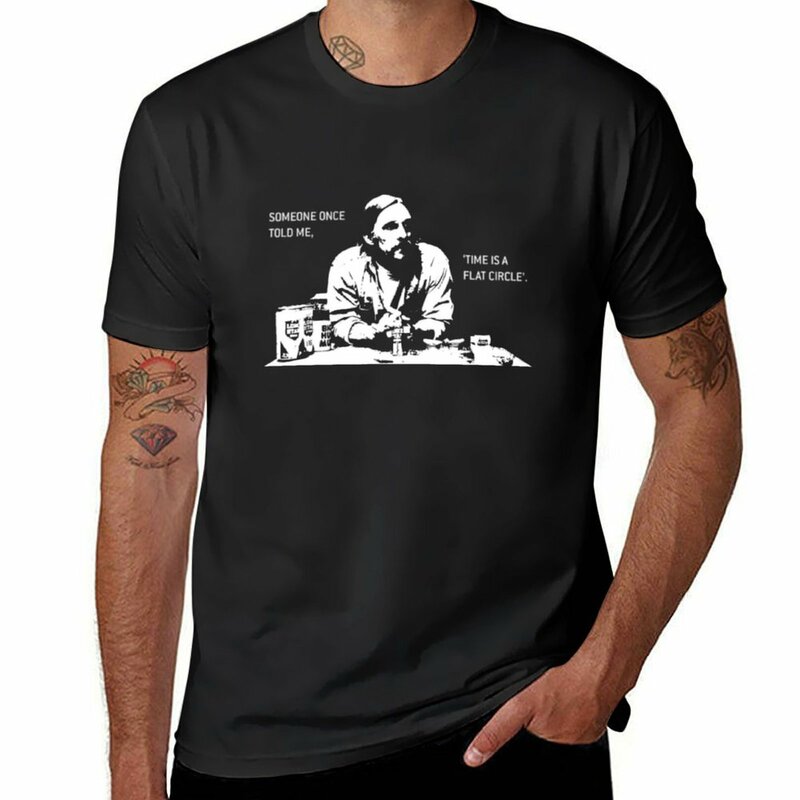 Time is a Flat Circle 티셔츠, 맞춤형 히피 의류, 남성용 그래픽 티셔츠
