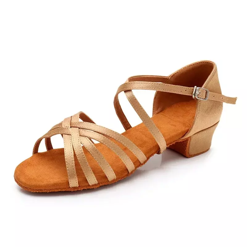 TOVEKIN-zapatos de baile latino para mujer, Sandalias de tacón bajo para Salsa, calidad