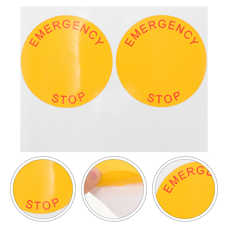 8 Sheets Emergency Stop Sign Stickers Nail The Warning Pvc Self-adhesive Decals