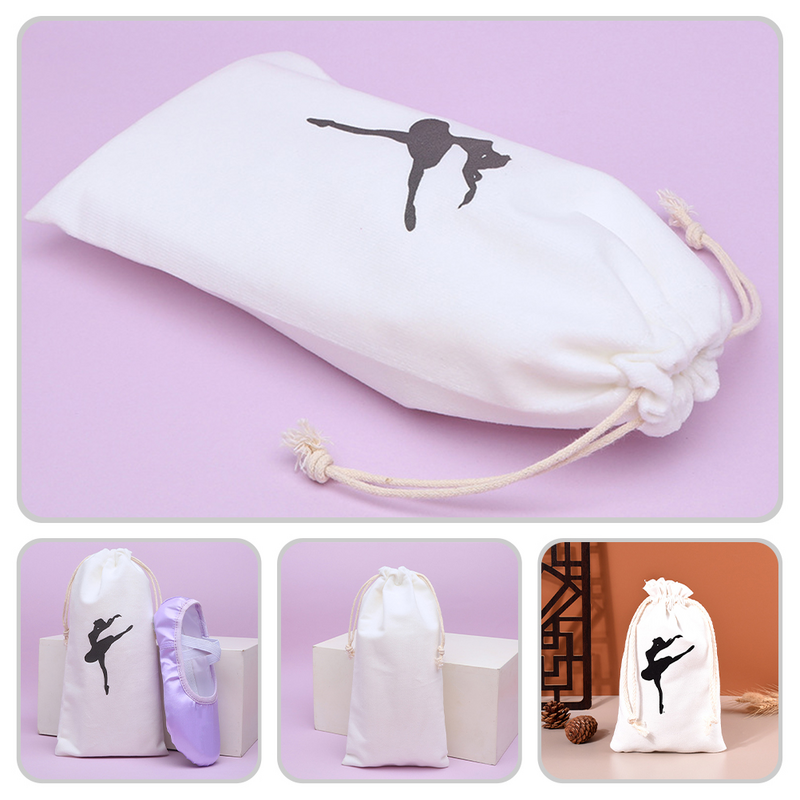 Athletic Dance Shoe Bag para Meninas, Ballet Portátil, Bolsas Laváveis para Viagem, 3 Pcs