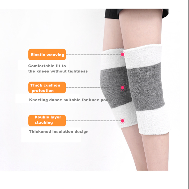 1 Paar Winter Warme Kniebrace Elastische Artritis Knie Padsprotectors Fietsen Koude Bescherming Dansoefeningen Kniegewricht Warmer