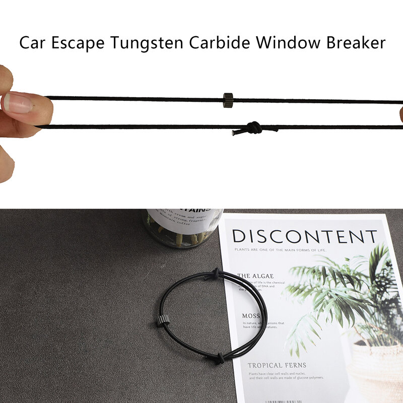1 pc janela do carro disjuntor de vidro pulseira pulseira de pulso com carboneto de tungstênio grânulo emergência rápida fuga segurança auto ferramenta resgate
