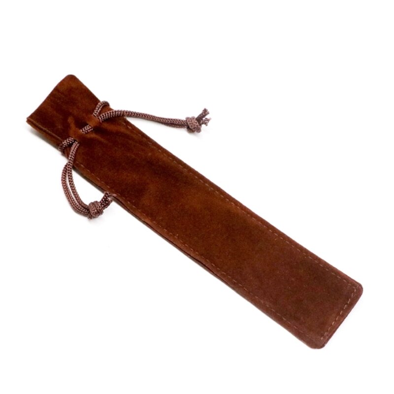 Bolsas de caneta de veludo, porta-caneta individual com cordão pequena bolsa de lápis