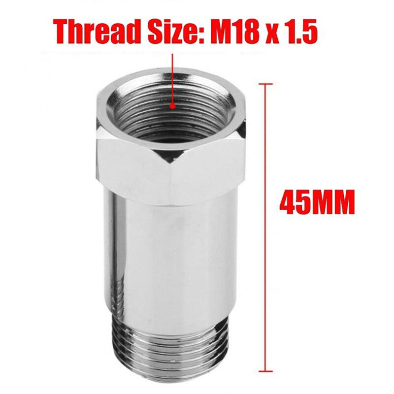 1pcs Stainless Steel M18 X 1.5 Bung Thread O2 Oxygen Sensor Test Pipe Extension Extender Adapter Spacer