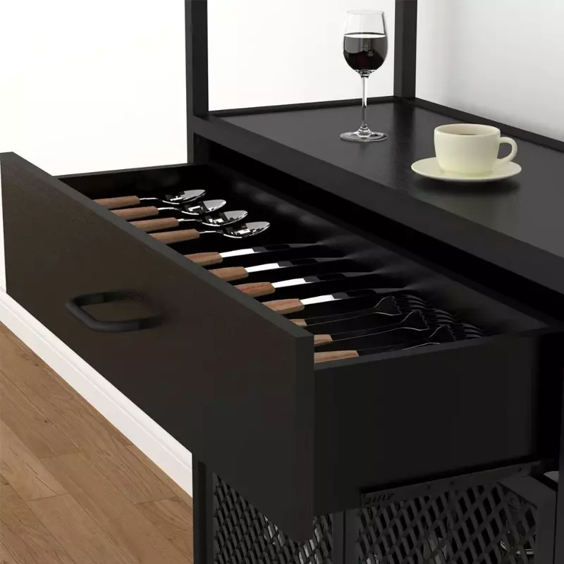 Armario de Bar moderno con estante de almacenamiento y estante de vino, gabinete de Bar de madera Industrial, gabinetes de vino