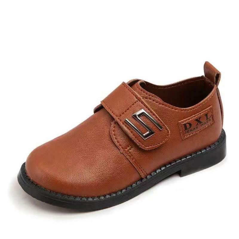 Kids Leather Shoes For Boys Wedding School Show Flats Shoes Classic Children Black Loafer Moccasins Fashion British Style Spring
