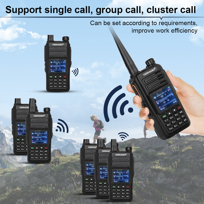 Tidradio td dp730 walkie talkie dmr radio dual band dual zeit steckplatz digitales radio tier ii tragbares funkgerät vhf uhf gps 10w