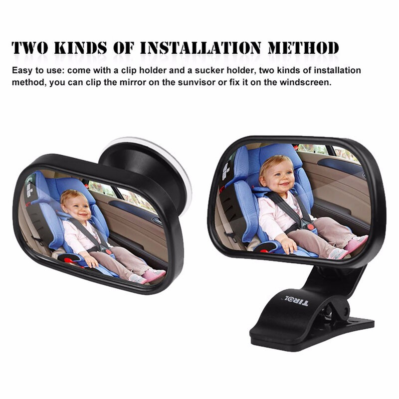 Espejo de bebé ajustable para asiento trasero, Visión de seguridad, visión trasera, Interior de coche, Monitor de bebé, asientos de seguridad inversos, espejo trasero